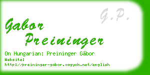 gabor preininger business card
