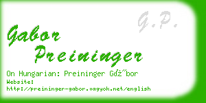 gabor preininger business card